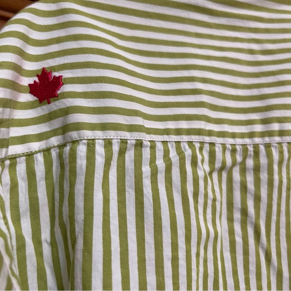 Jared Lang Green Striped Blouse Size Large - Picture 11 of 11